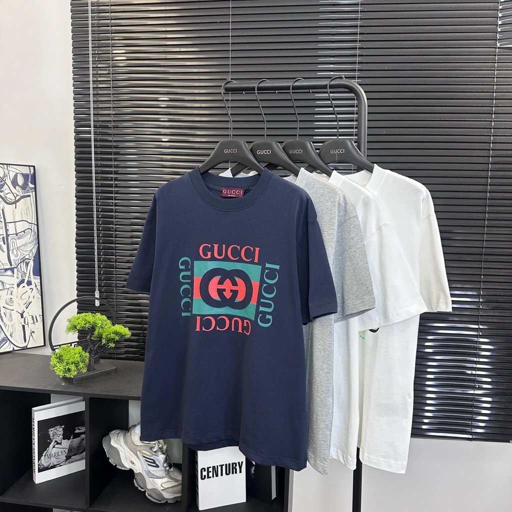 GUCCI / GUCCI / 6XL / 2026 Áo thun ngắn tay cổ tròn phong cách mới Phong cách cặp đôi Phong cách nam