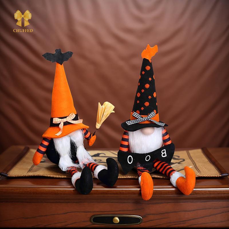 [Chuffed-t] Trang trí Gnomes sang trọng Halloween, Halloween Dangle Leg Gnomes Doll Elf Dwarf - Gnom