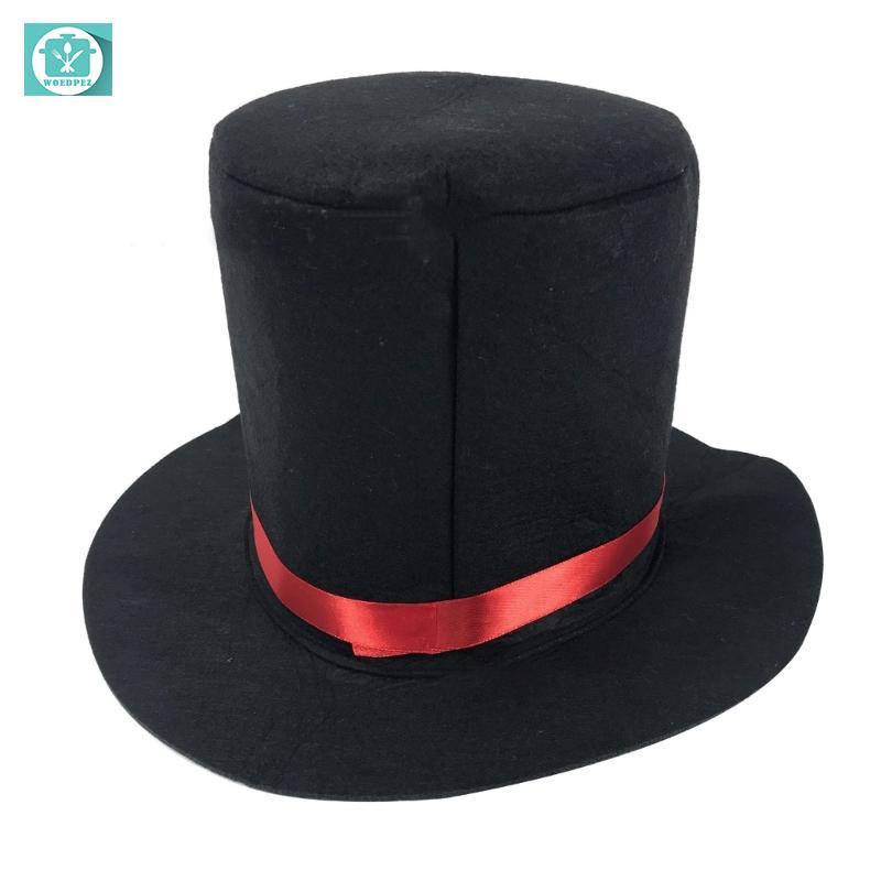 Mũ đen Woedpez Mũ ảo thuật gia Mũ bowling Halloween Jazz Ringmaster Mũ