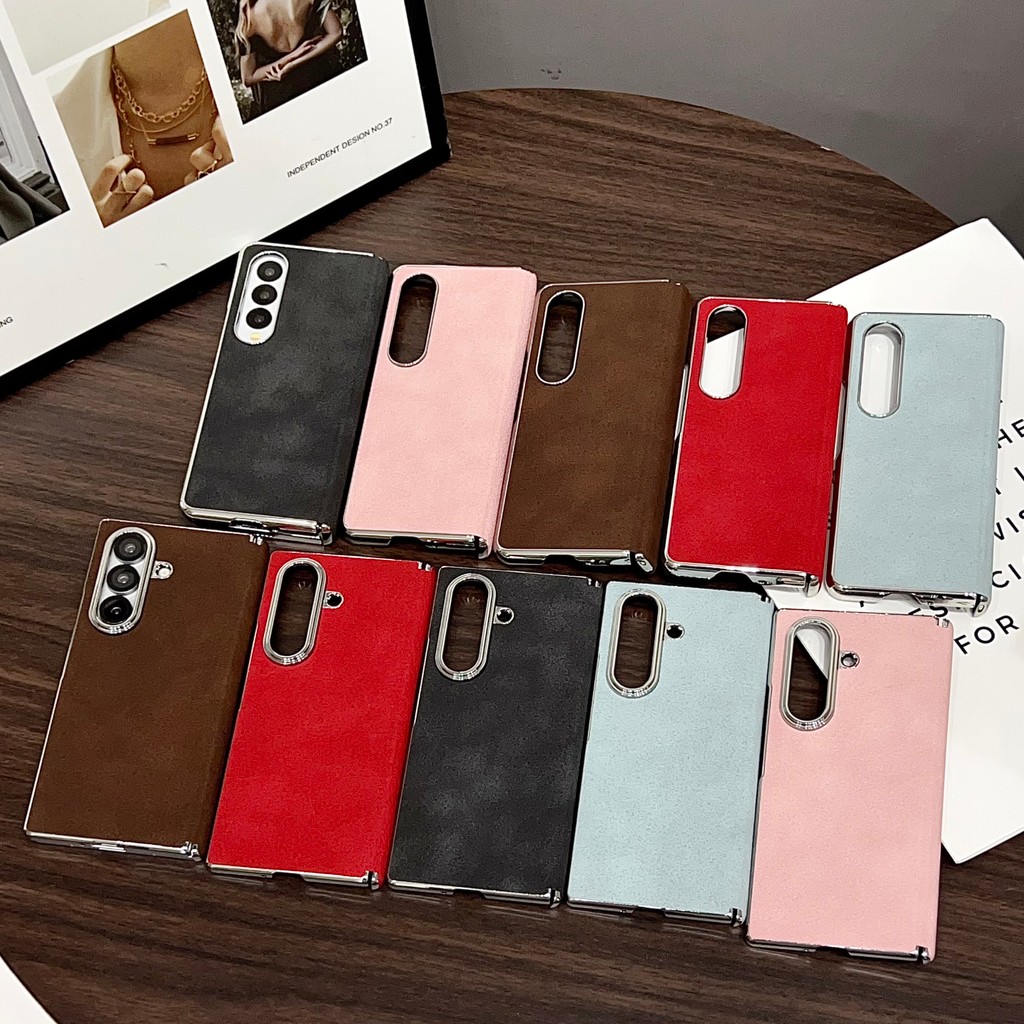 Ốp Điện Thoại Di Động Cho Samsung Galaxy Z Fold 7 6 5 4 Fold7 fold7 FOLD7 5G Da Kinh Doanh Gấp Từ Tí