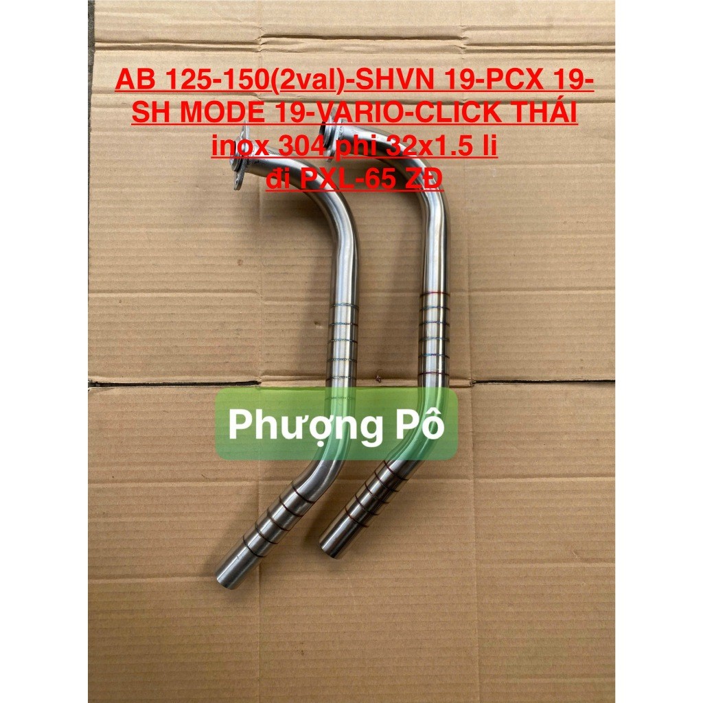 ⚡️FREESHIP⚡️ Cổ pô inox 304 AB 125-150(2val)-SHVN 19-SH mode 19-VARIO-CLICK THÁI lắp dzin