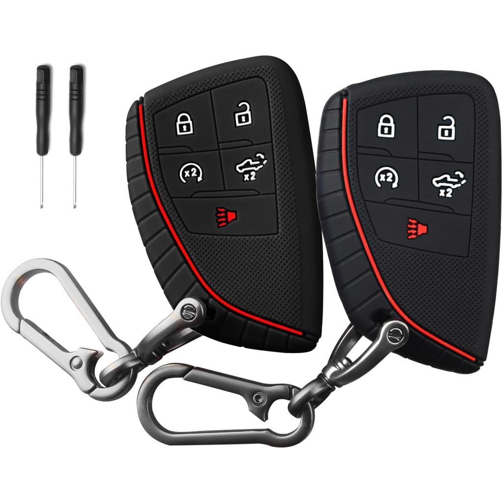 QBUC 2 Chiếc Chìa Khóa Fob Dành Cho Chevy, 5 Nút Silicon Cho GMC Key Fob Cover, Phù Hợp Cho 2022 202