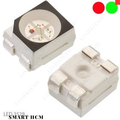 [20 Cái]- LED 2 Màu Đỏ, Xanh Lá 3528 Dán SMD Trong Suốt Smart. HCM City