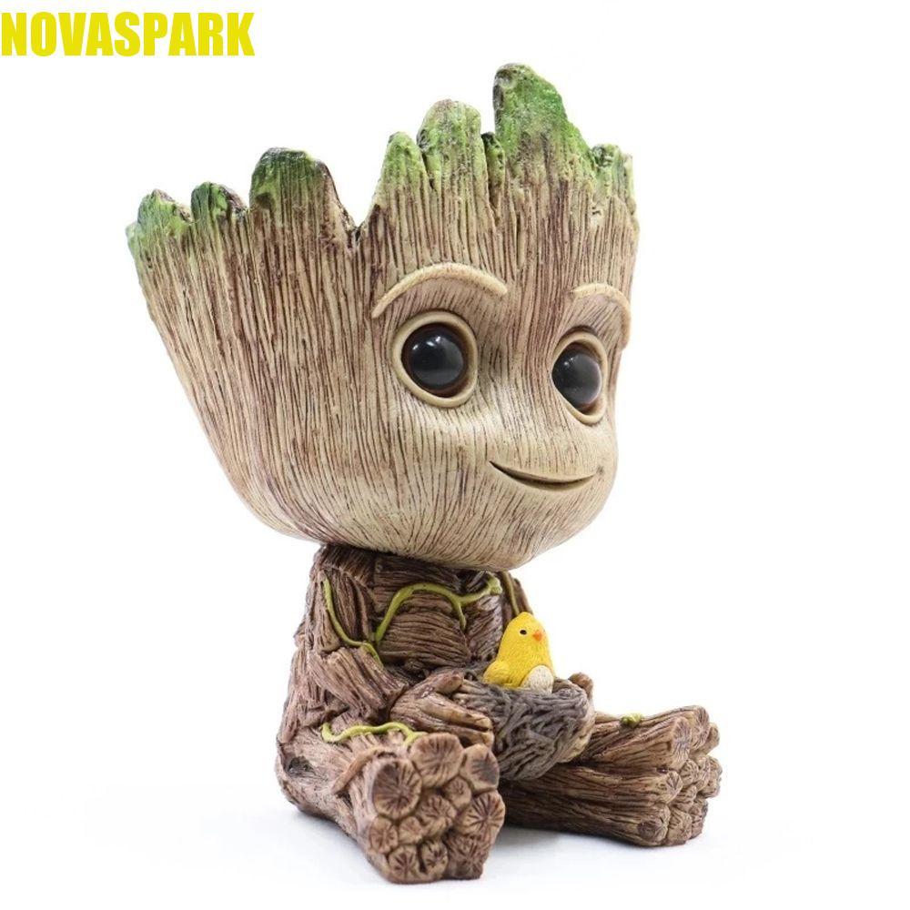 NOVASPARK Cây Người Groot Mô Hình Hình Hình Đồ Chơi Trang Trí Ô Tô Mini Groot Hình Đồ Chơi Avengers 