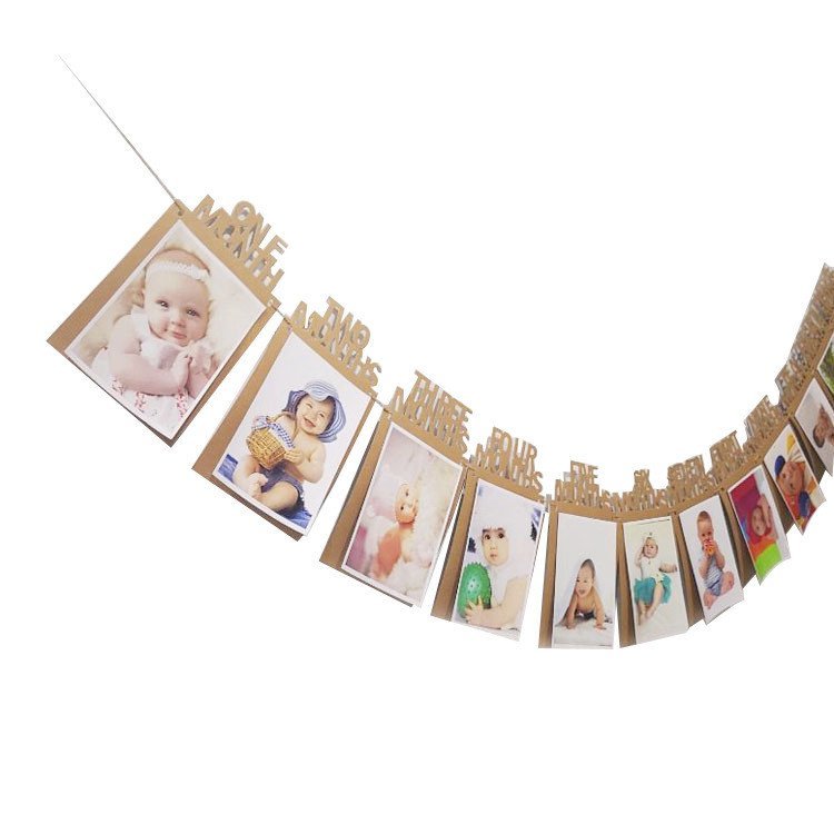 Trang Trí Ảnh Bunting Ghép Trọn Tháng Sinh Nhật Khung Ảnh Ghép Nền Tường Tháng Mười Hai Ảnh Treo Cờ 