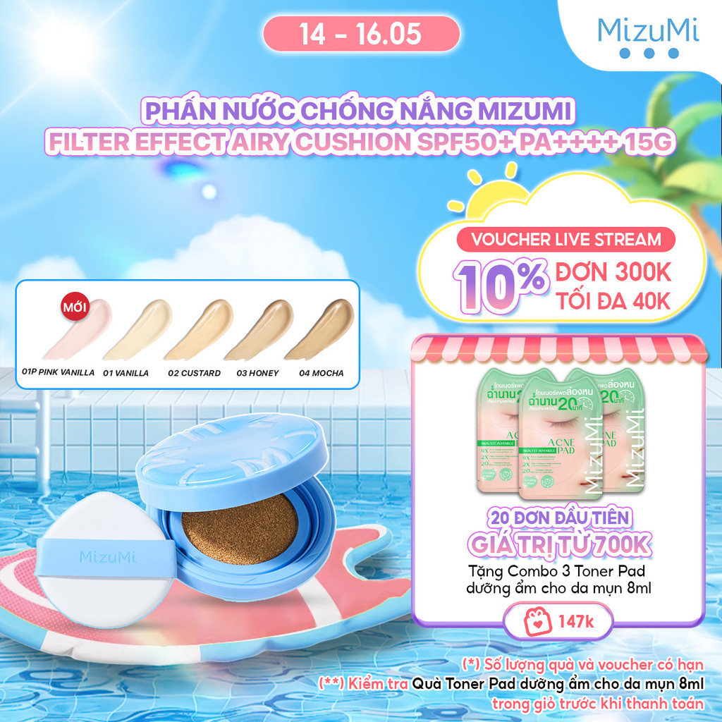 Phấn nước chống nắng MizuMi Filter Effect Airy Cushion SPF50+ PA++++ 15g