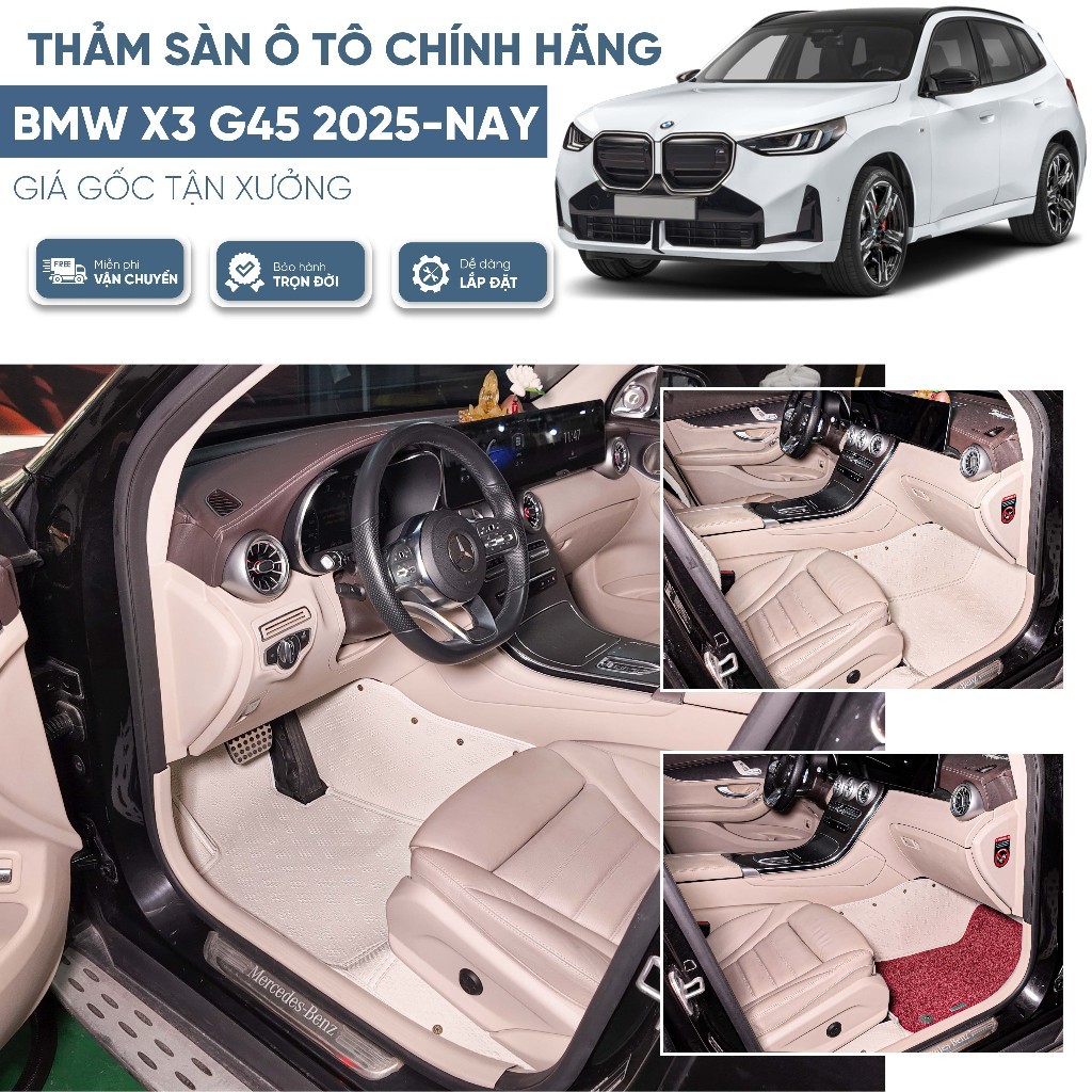 [MẪU MỚI] Thảm sàn 6D BMW X3 2025-nay G45 Chính hãng - Chuẩn theo xe - BH trọn đời