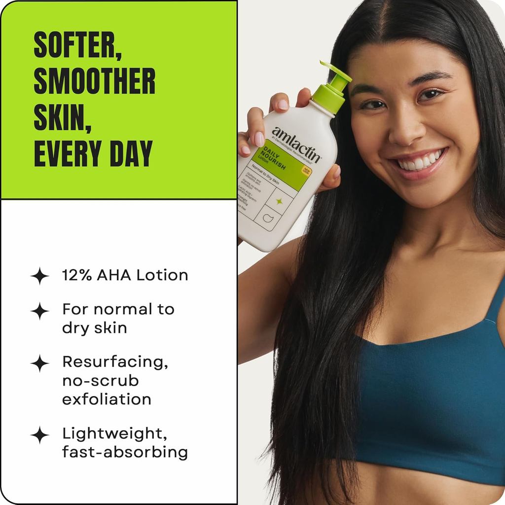 Kem dưỡng thể trị liệu toàn thân AmLactin Daily Nourish dành cho da khô - Kem tẩy tế bào chết và dưỡng ẩm không vảy 12% Axit Lactic, 14,1 oz (Bao bì có thể thay đổi) | BigBuy360 - bigbuy360.vn