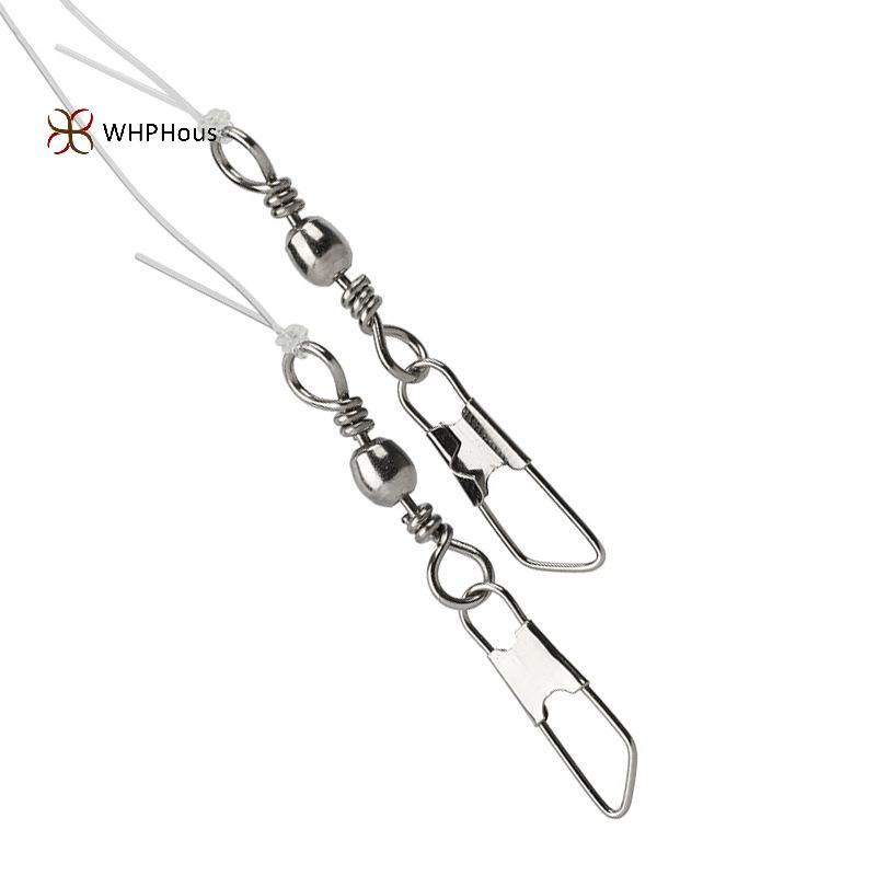 < WHPHous-t > Móc câu cá Chien Feather Octopus Glow-in-the Dark Bead String Hook 5 móc / dây treo Bộ
