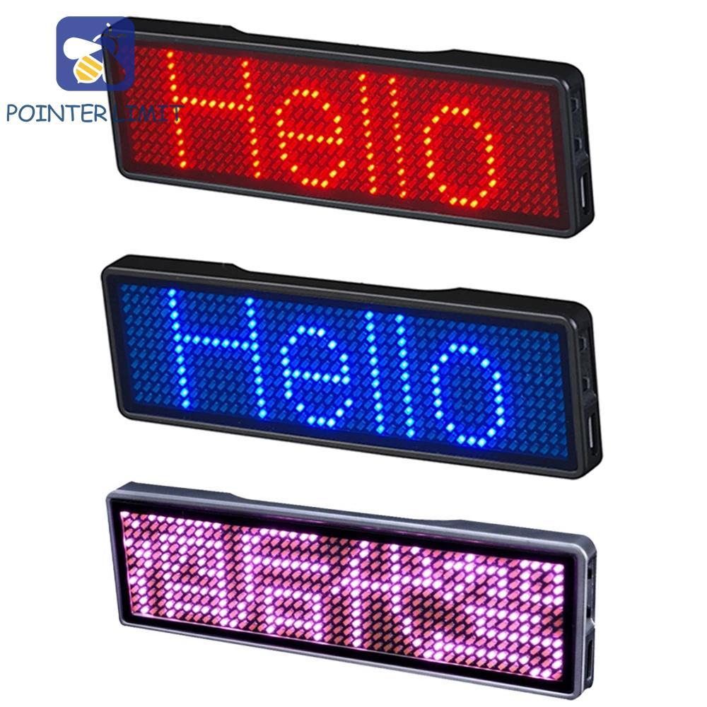 POINTER LIMIT LED Tên Huy Hiệu Mini Đa Ngôn Ngữ Có Thể Sạc Lại Bluetooth Kỹ Thuật Số LED Huy Hiệu