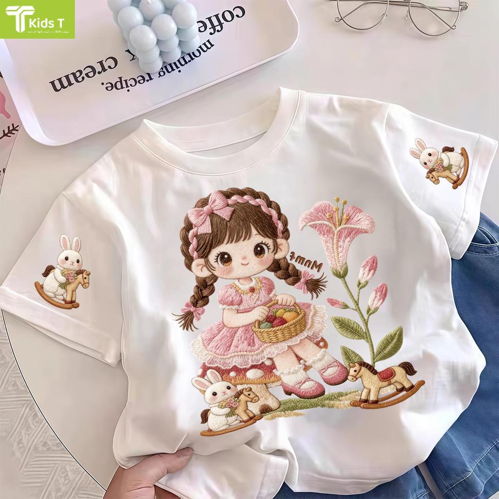 COD✅ (Hồ Chí Minh)Kids T Mall Áo phông tay ngắn In hình hoạt hình Áo Kiểu rộng và ấn tượng Trẻ em th