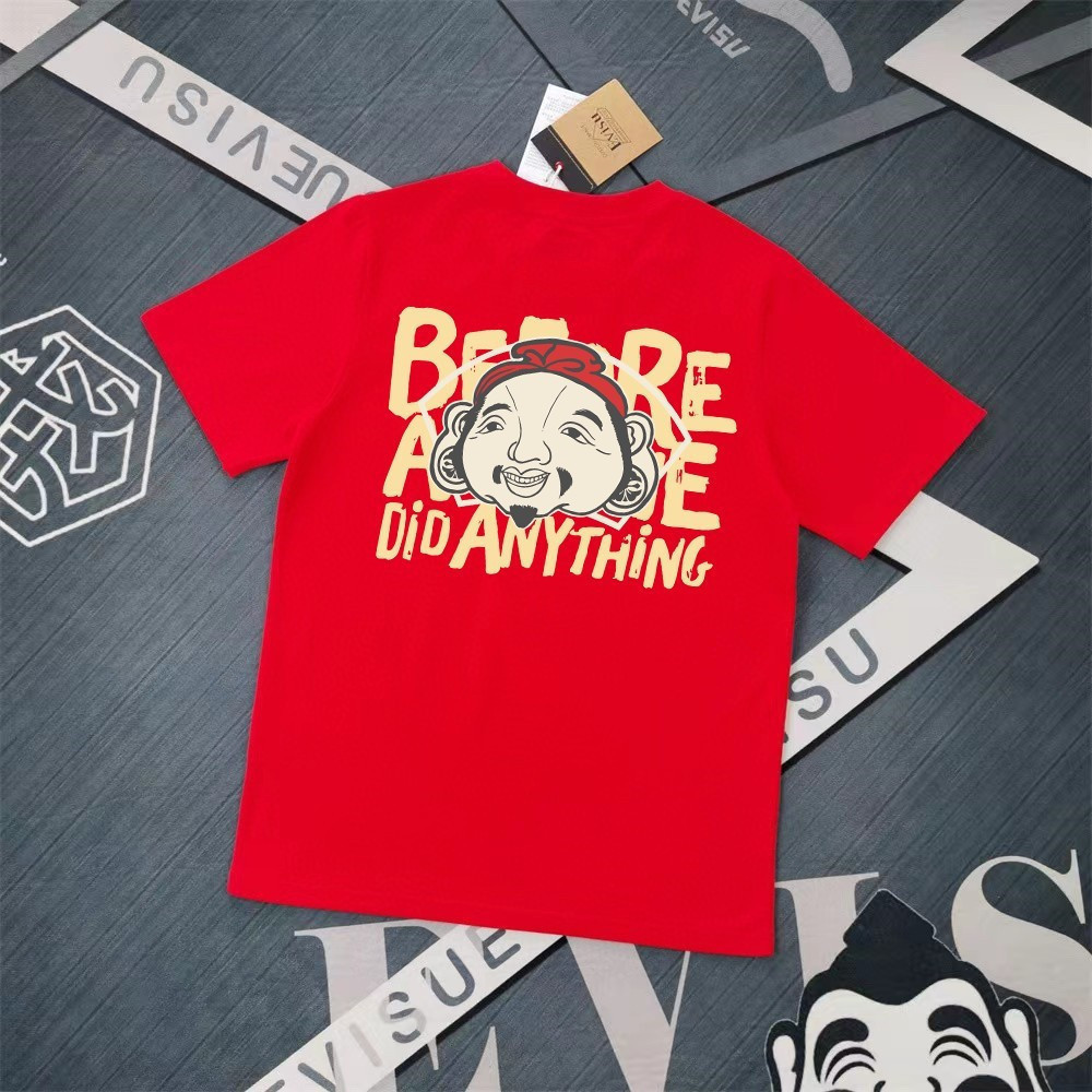 EVISU / God of Fortune 2026 Áo thun ngắn tay cổ tròn cổ điển nam nữ dày không thấm nước Phong cách đ