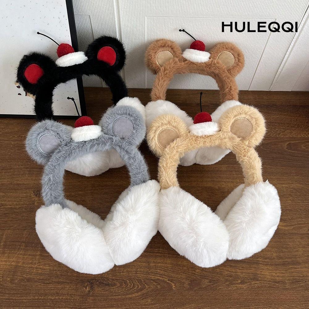 HULEQI Bịt Tai Mùa Đông, Bông Tai Ấm Áp Cosy Thường Ngày, Bịt Tai Mềm Mại Lông Cừu Thời Trang Cho Na