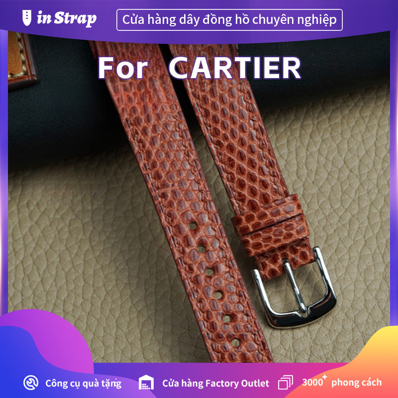 Áp dụng cho CARTIER, Dây đeo đồng hồ bằng da thằn lằn chính hãng 16mm / 17mm / 19mm / 20mm / 22mm ch