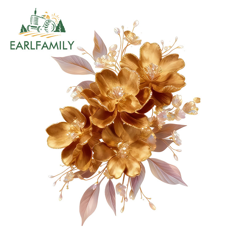 EARLFAMILY Hoa Vàng Dán Xe Hơi