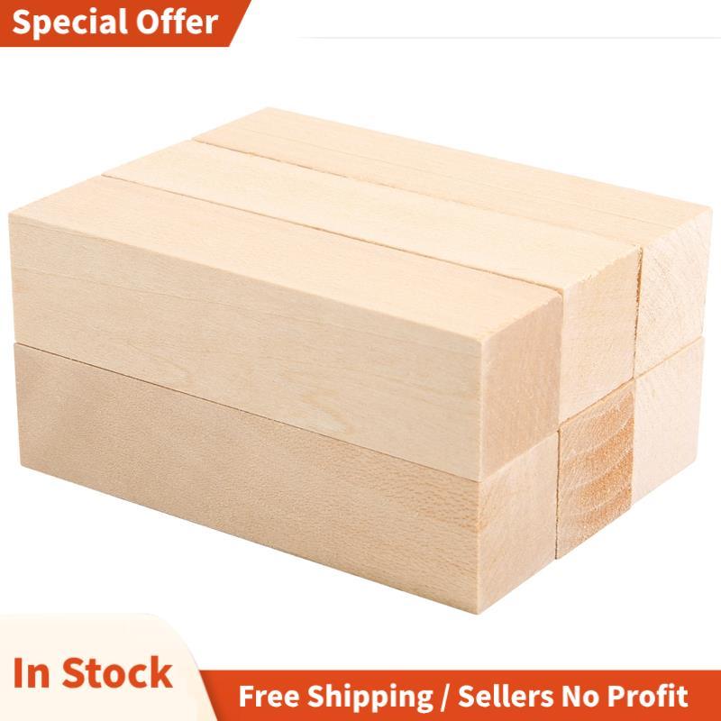 6 Chiếc Basswood Khắc Khối Gỗ Cho Người Mới Bắt Đầu Khắc Sở Thích Bộ DIY Khắc Gỗ