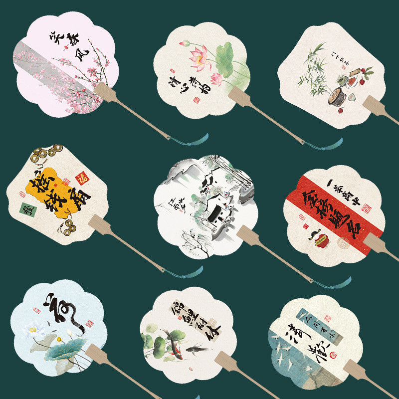 quạt tròn cổ trang quạt cổ trang Quạt tròn phong cách Trung Quốc mùa hè cầm tay quạt tròn phong cách