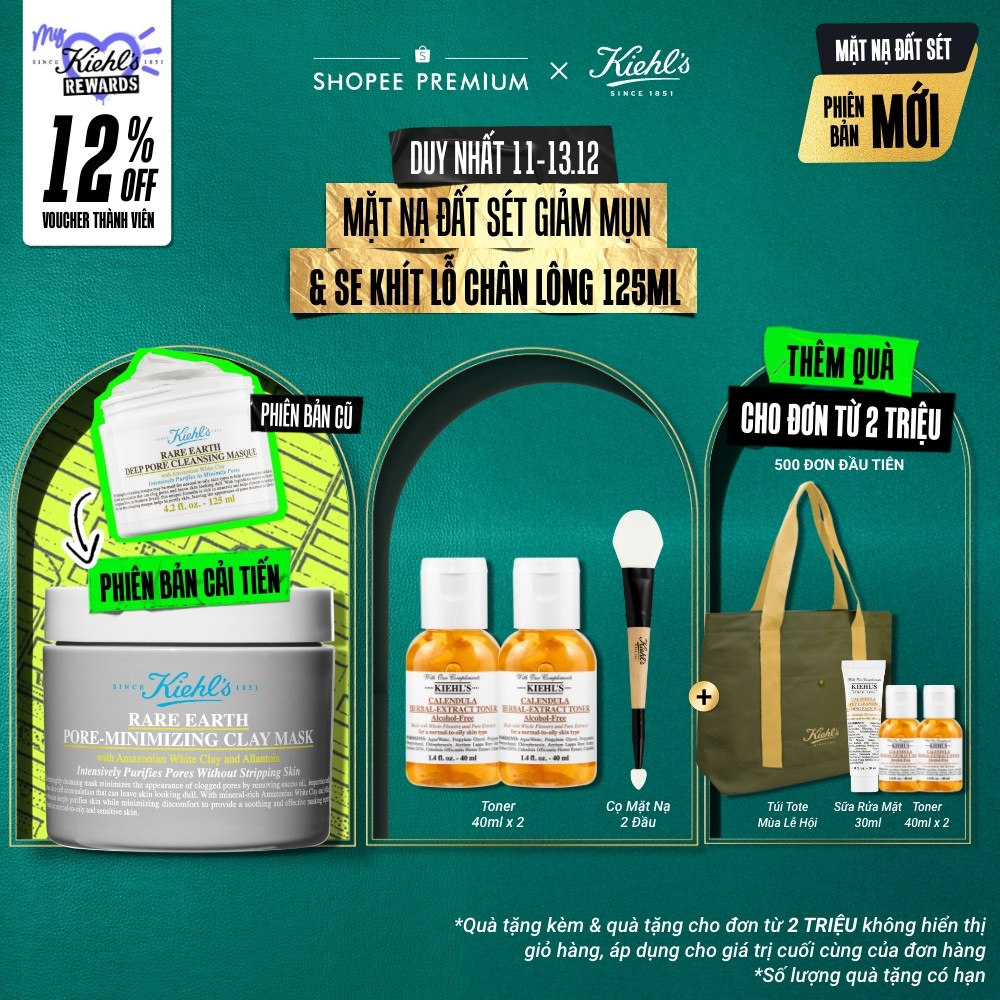 [NEW] Mặt nạ đất sét Kiehl's Rare Earth Deep Pore Cleansing Masque 125ml