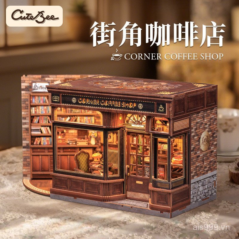 6HKK [Cash commodity and quick delivery]CuteBee2025New product building blocks street corner coffee 