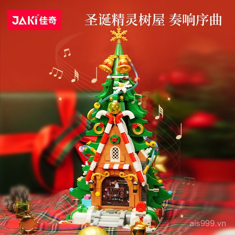 MHBH [Cash commodity and quick delivery]Jiaqi JK5128-55Christmas Elf Tree House Hand-cranked Music B
