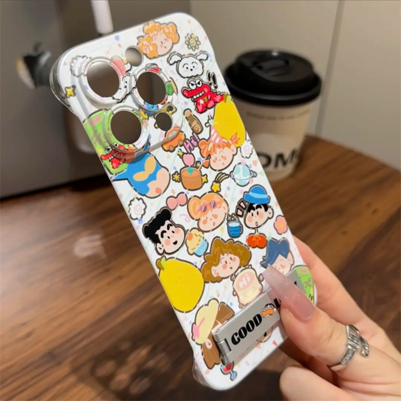 Poster Kitty Cat Full Màn Hình Shin-Chan Family Bracket iphone15 / 16Promax Frameless 14 Vỏ Điện Tho