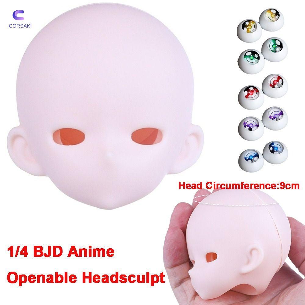 CORSAKI Bjd Baby Head, Anime-Style Openable 1 / 4 BJD Anime Headsculpt, Bjd Phụ Kiện Da Trắng PVC Bj