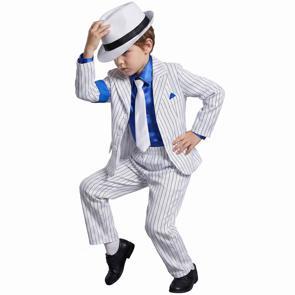 Michael Jackson Kids Cosplay Sọc Phù Hợp Với Bộ Bé Trai Jackson Trang Phục Khiêu Vũ Sân Khấu Trang P