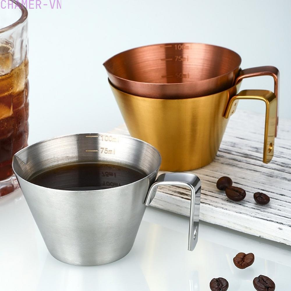 【CHAMER】304 Stainless Steel Coffee Measuring Cup 100ml Scale Mug for Espresso Brewing【HomeLiving】