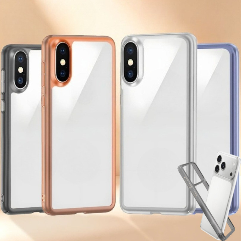 Ốp Khung PC Không Có Bảng Điều Khiển Mặt Sau Ốp điện thoại Silicon Tản Nhiệt Cho IPhone XS MAX XR X 