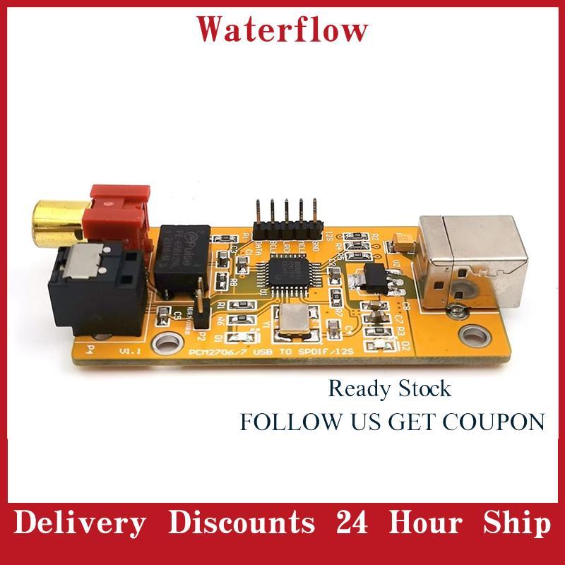 [Chất lượng tốt] Card âm thanh bằng sợi đồng trục USB sang I2S PCM2706 Bảng Chip giải mã cho bộ khuế