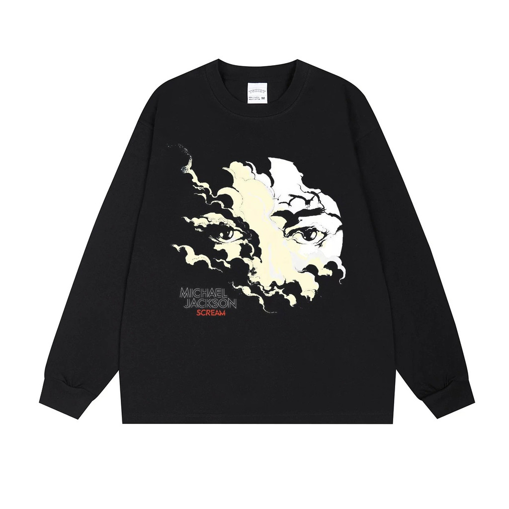 Áo thun dài tay in hình Punk 100% Cotton Michael Jackson Michael Jackson có sẵn