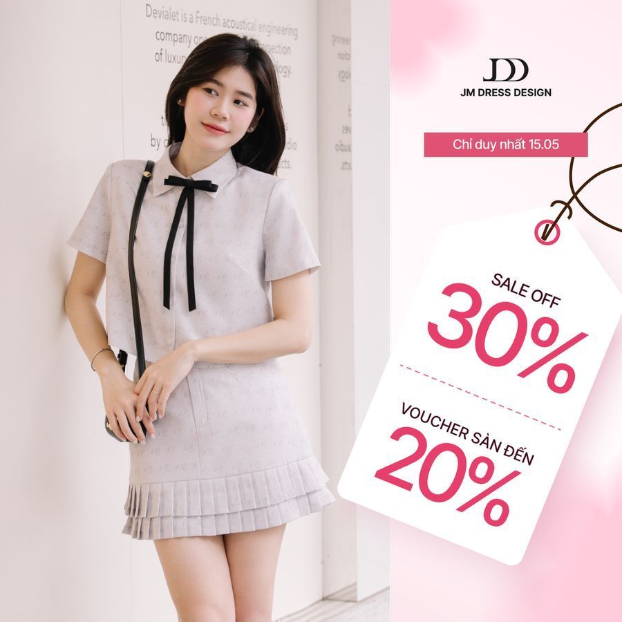 Set Áo croptop cổ đức cách điệu đính nơ in họa tiết 2T06.2502K, Chân váy họa tiết xếp ly 2 tầng 4S06.2502K, Set Monogram | BigBuy360 - bigbuy360.vn