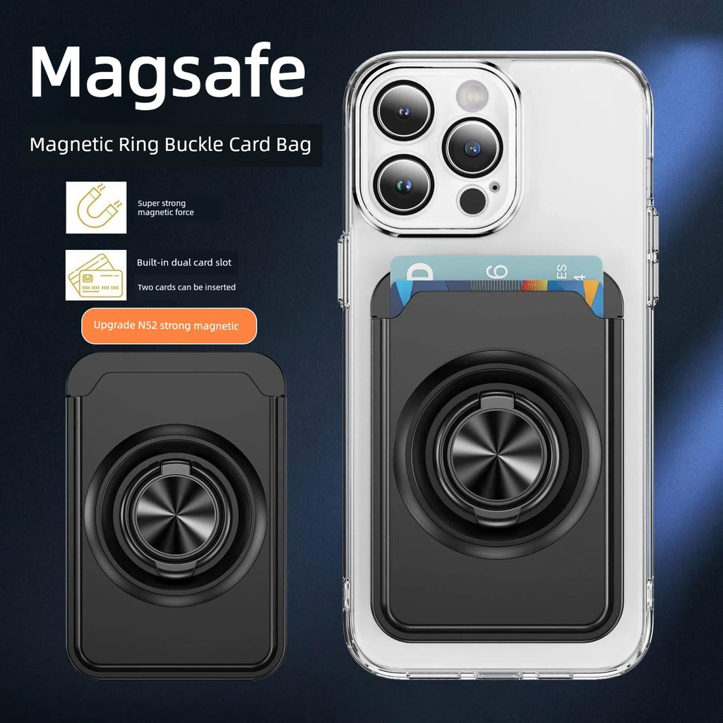 magsafe wallet ví magsafe Mới Magsafe Từ Thẻ Giá Đỡ Điện Thoại Di Động Vòng Khóa Thẻ Ngân Hàng Xe Bu