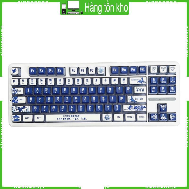XI 116Key Sứ Xanh Trắng PBT DyeSublimation Keycap Set ASA Profile Keycap