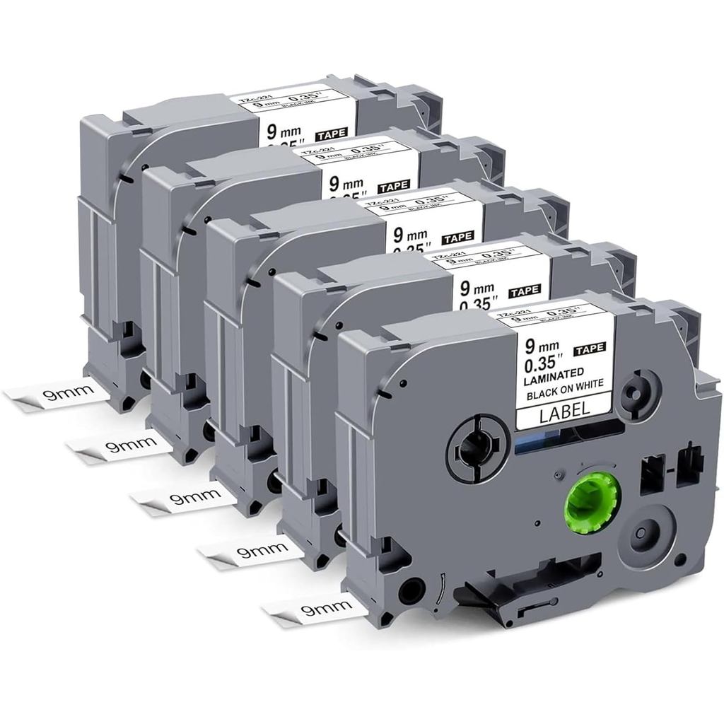TZe-221 9mm 0.35 Băng Tz Trắng Nhiều Lớp Tương Thích Cho Brother P-Touch Tze-221 Băng Máy Làm Nhãn N