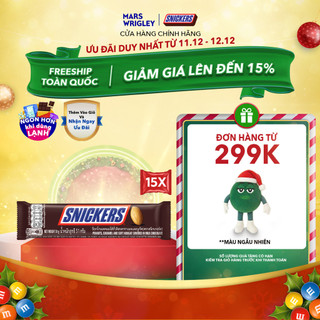  Combo 15 thanh kẹo Socola Snickers thanh 51g  5 túi x 3 thanh  