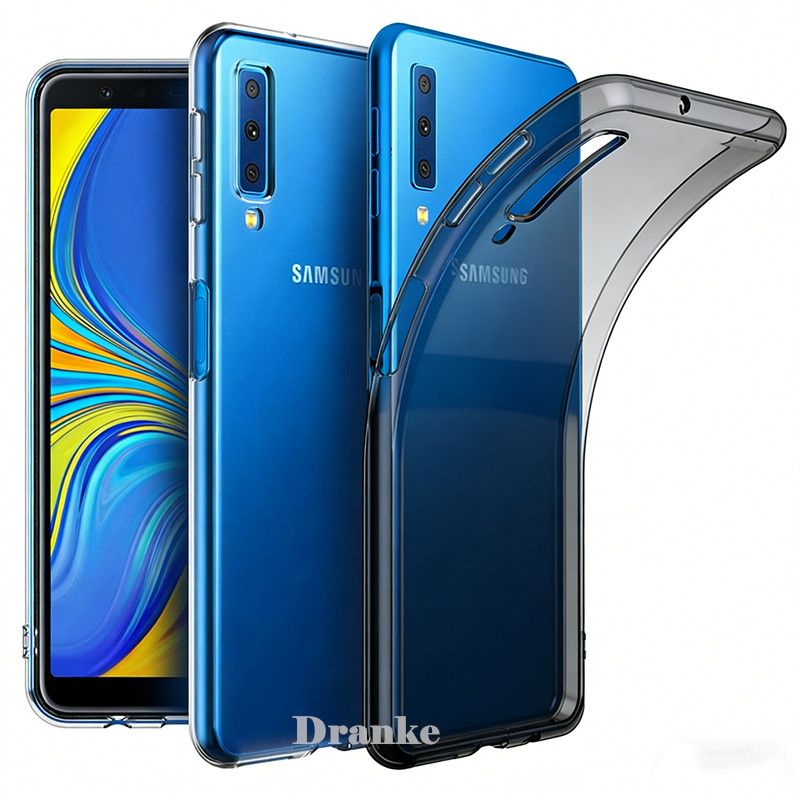 Dành Cho Samsung Galaxy A7 2018 SM-A750F A750FN A750 series Silky Smooth Soft Smoky Black Translucen