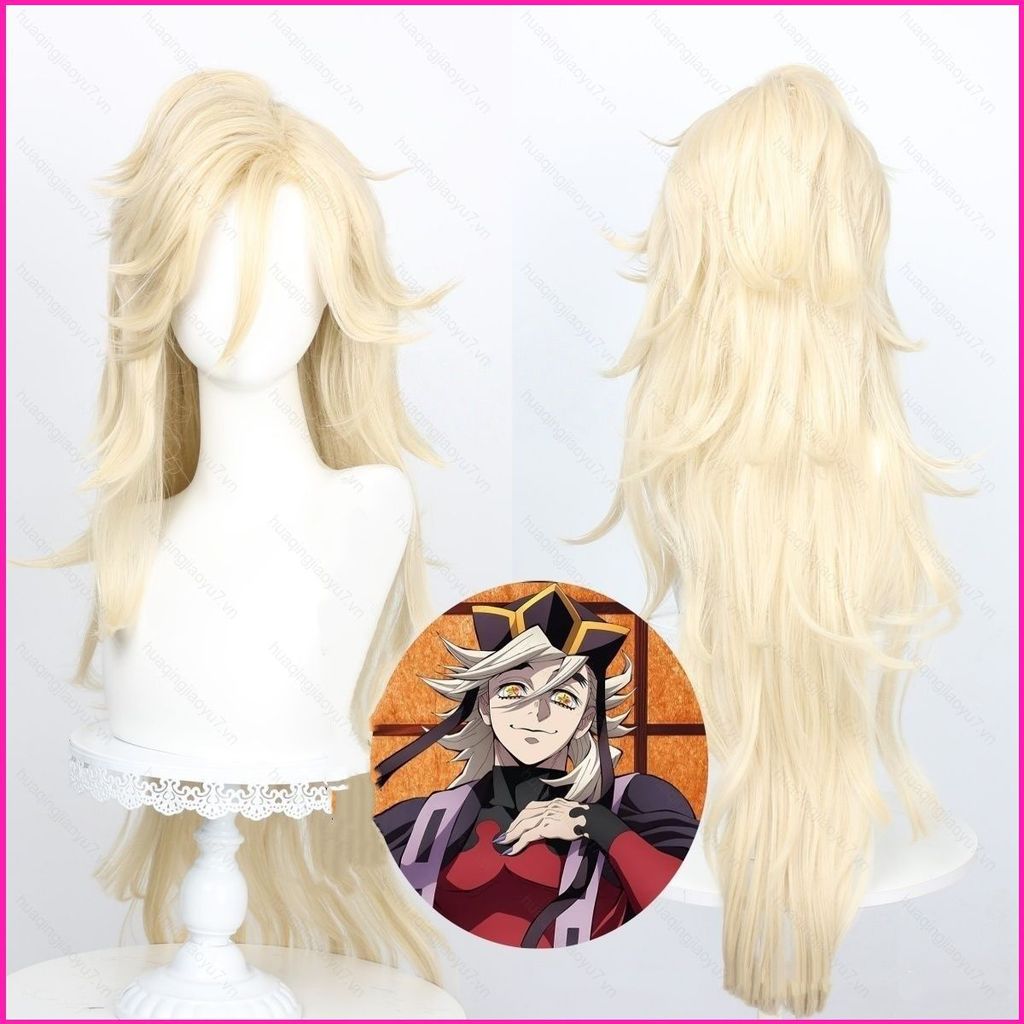 Hj7 Tóc Giả Anime Cho cosplay Demon Slayer Douma, Chống Nóng Dành cho Tiệc Halloween
