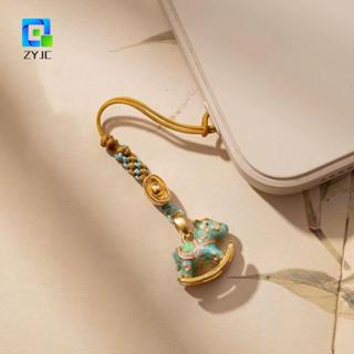 Dây đeo điện thoại năm ngựa ZYJC, Chúc may mắn Phong cách Trung Quốc Cung hoàng đạo Hors Dây buộc điện thoại, Móc khóa chống mất phổ thông Vỏ điện thoại di động dễ thương Móc khóa trang trí năm mới