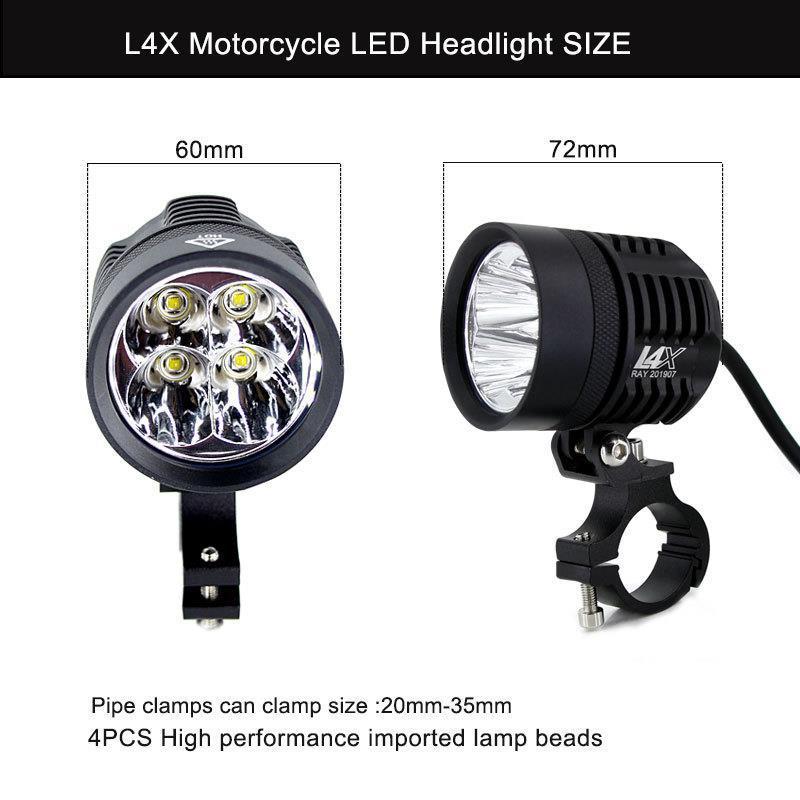 Đèn pha xe máy L6X L4X Light 40w Đèn ô tô Xe điện Đèn led siêu sáng bên ngoài 4 hạt Đèn pha mạnh LYA