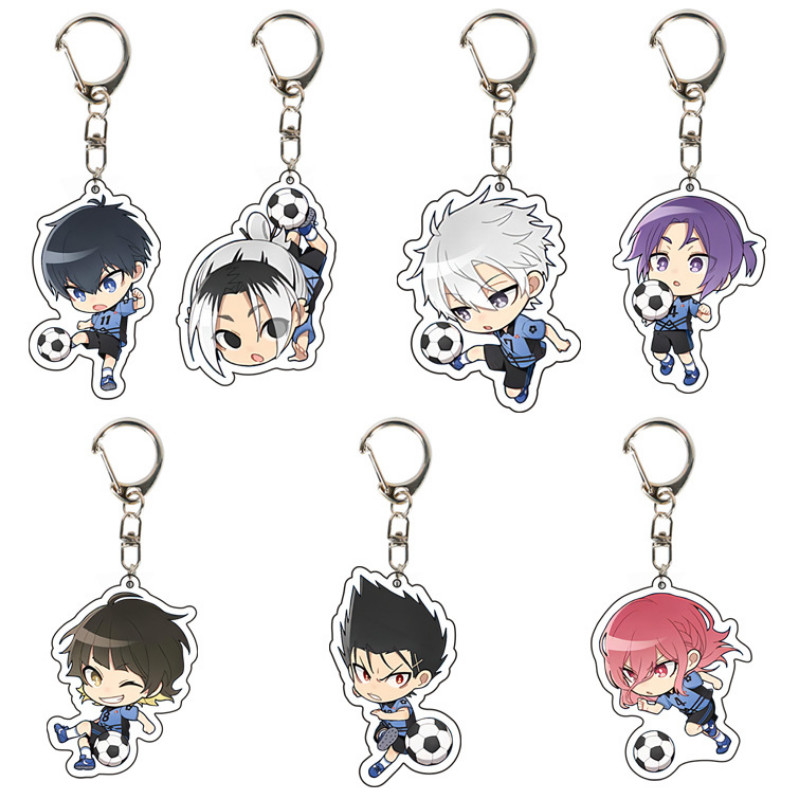 Anime Blue Lock Acrylic Keychain Cosplay Isagi Yoichi Bachira Chigiri Cartoon Keyring Ornament Backp