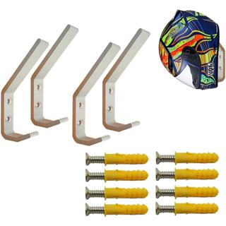 Deloky 4 Gói Móc Đựng Mũ Bảo Hiểm Xe Máy -Túi Jacket Treo Tường Vải Hiển Thị Móc Có Vít Gắn (4 Móc + 8 Ốc Vít)