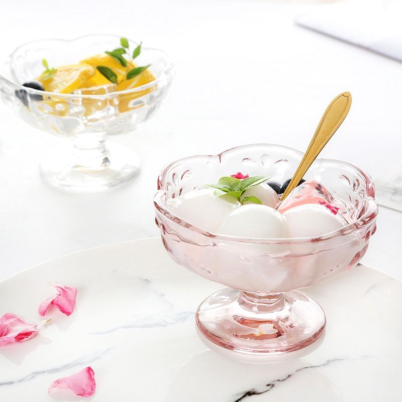 [2530 Lời khen ngợi của mọi người] Love Châu Âu Đào Cánh Hoa Salad Bát Cốc Cốc Kem Khắc Kem Salad Cố