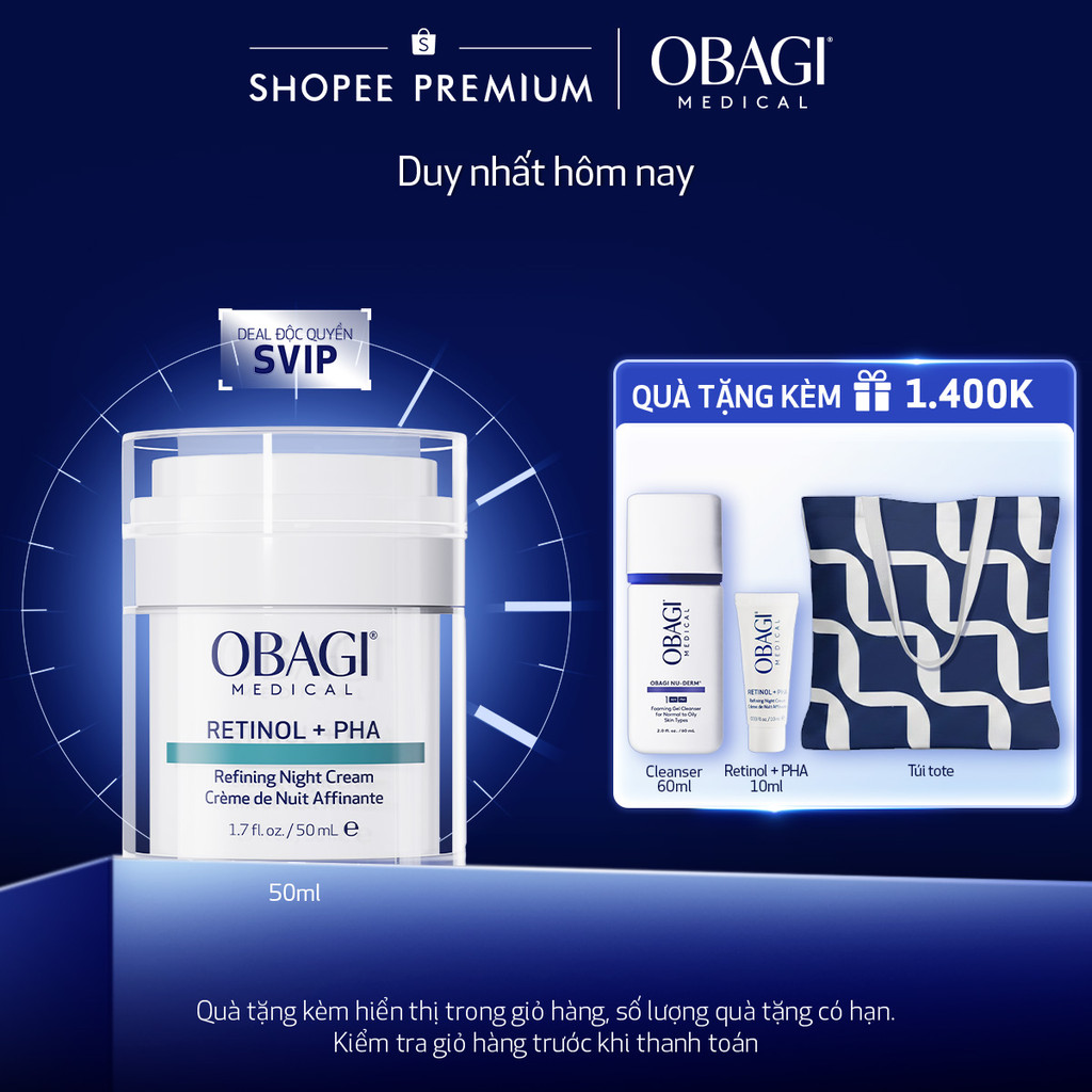 [Deal Độc Quyền SVIP] Kem dưỡng sáng mịn da OBAGI MEDICAL RETINOL + PHA REFINING NIGHT CREAM (50ml)