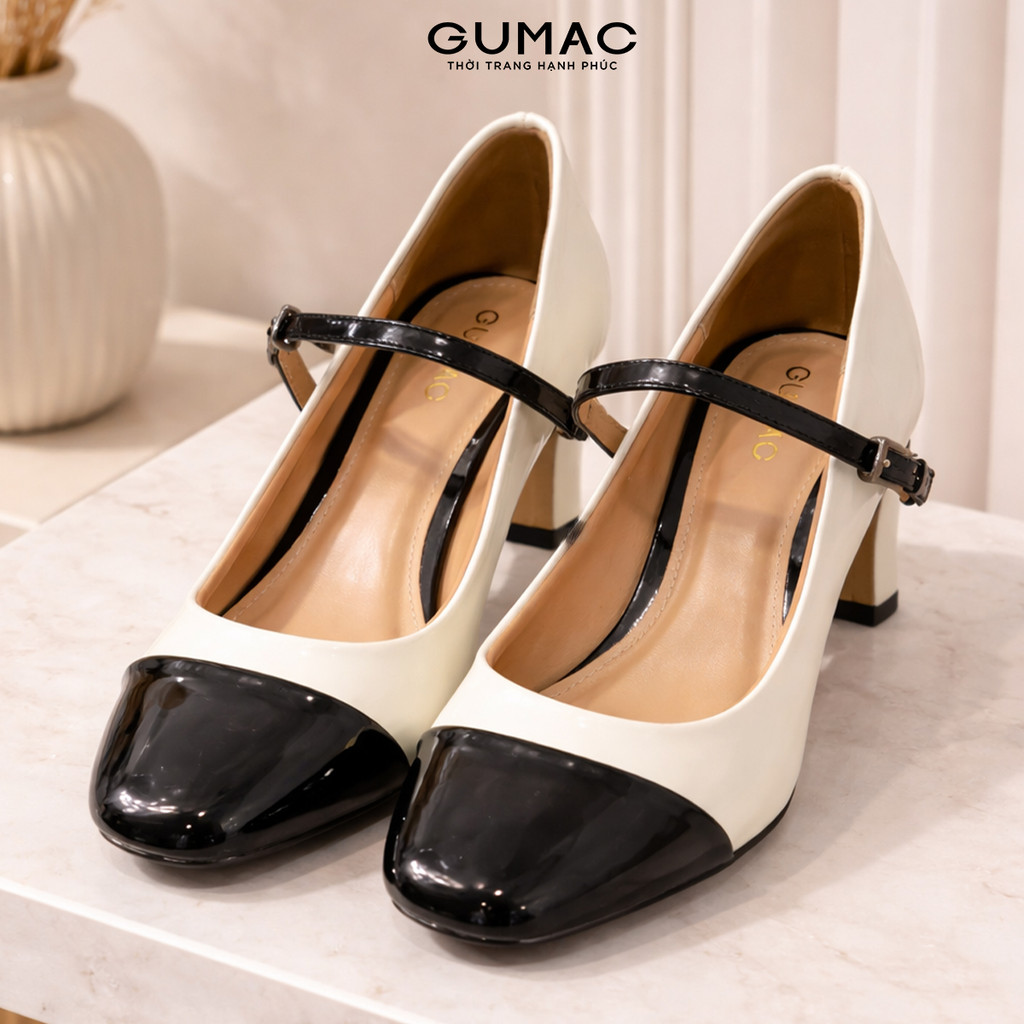 Giày cao gót nữ GUMAC phối bít mũi GE01058