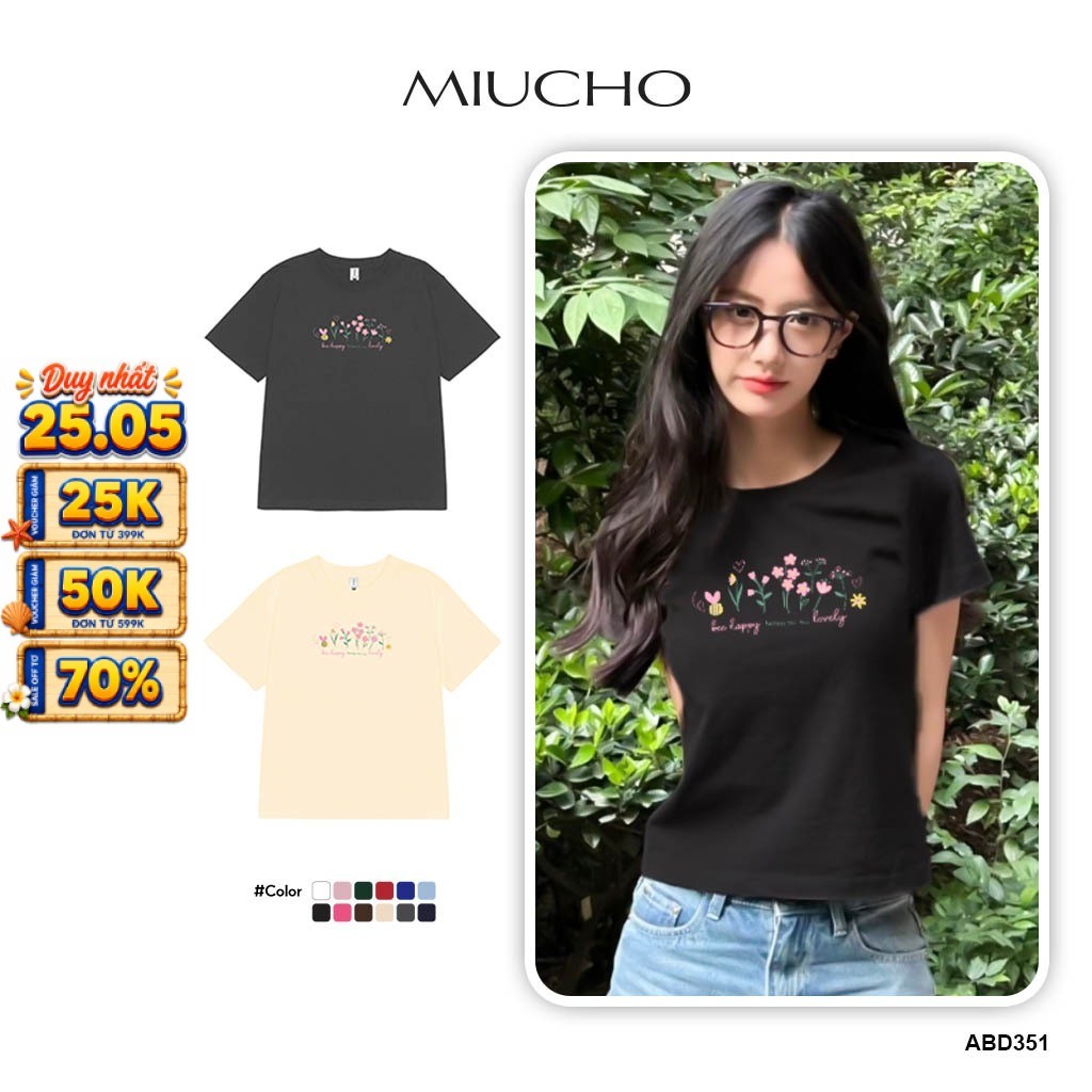 Áo baby tee ABD351 Miucho cổ tròn in graphic