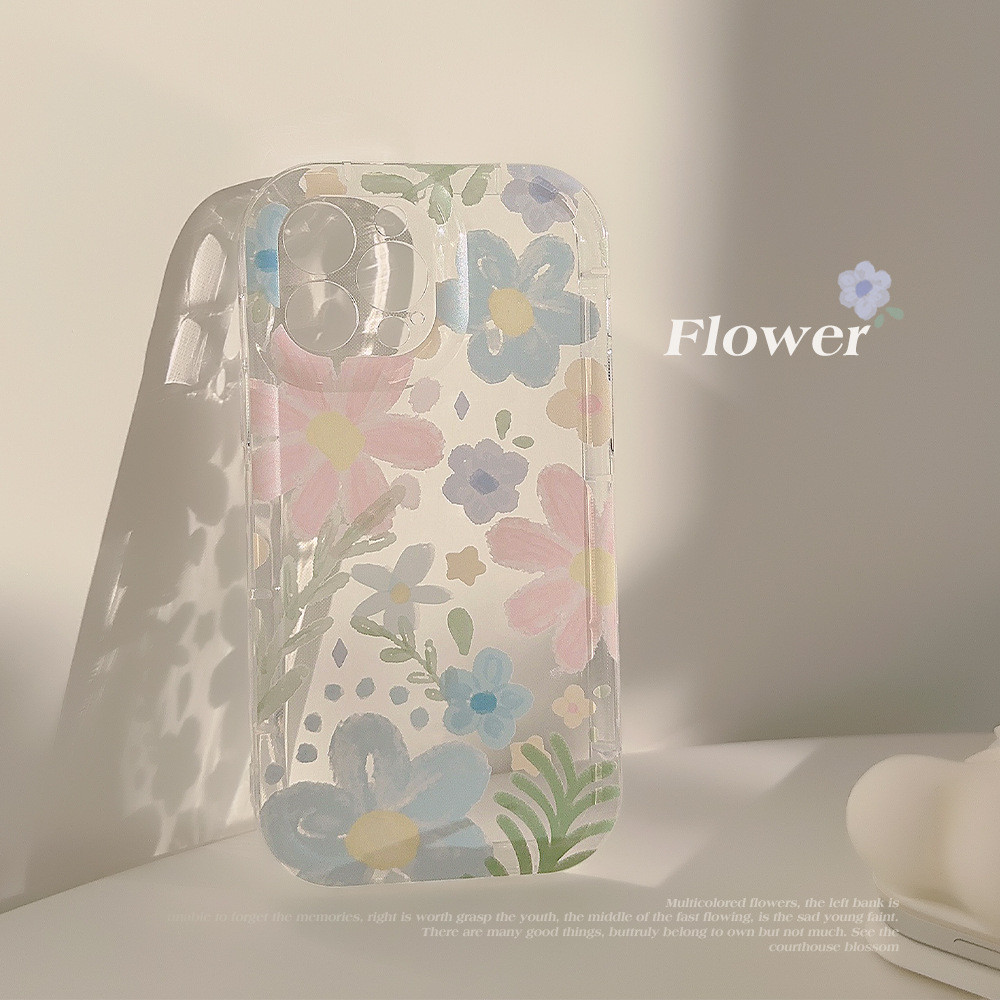 Tranh Sơn Dầu Hoa iphone14 Vỏ Điện Thoại Apple 15pro max Thích Hợp Cho 13 Nhỏ Tươi 11 Trong Suốt 16 