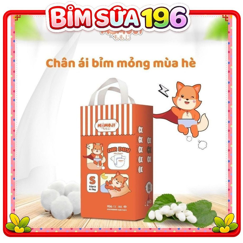 Tã Bỉm Quần MOMOJI AIR DRY Êm Mềm, Siêu Khô Thoáng, An Toàn Cho Bé không quà