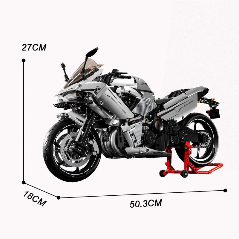 Lego Tương Thích LERU 10753 Chrome Kawasaki H2R Xe Máy Mô Hình Khối Xây Dựng Đồ Chơi Bé Trai Quà Tặn