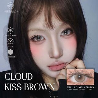 [NEW] Lens Nâu Tự Nhiên Đeo Daily Viền Tan Áng Mây Cloud Kiss Brown 14.5mm